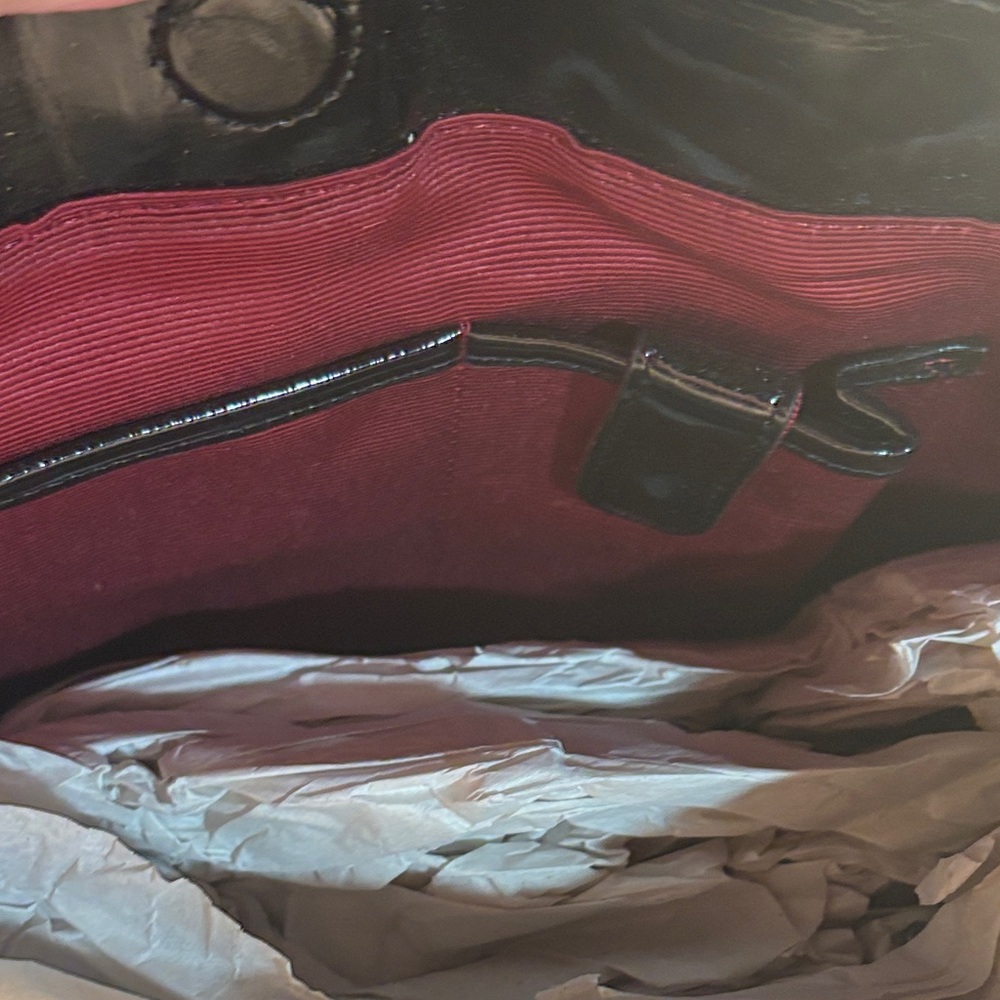 Talbots Leopard-Pattern Tote with Black Patent Tr… - image 4